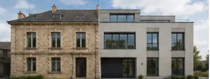 Chantier de rénovation d'un bâtiment existant